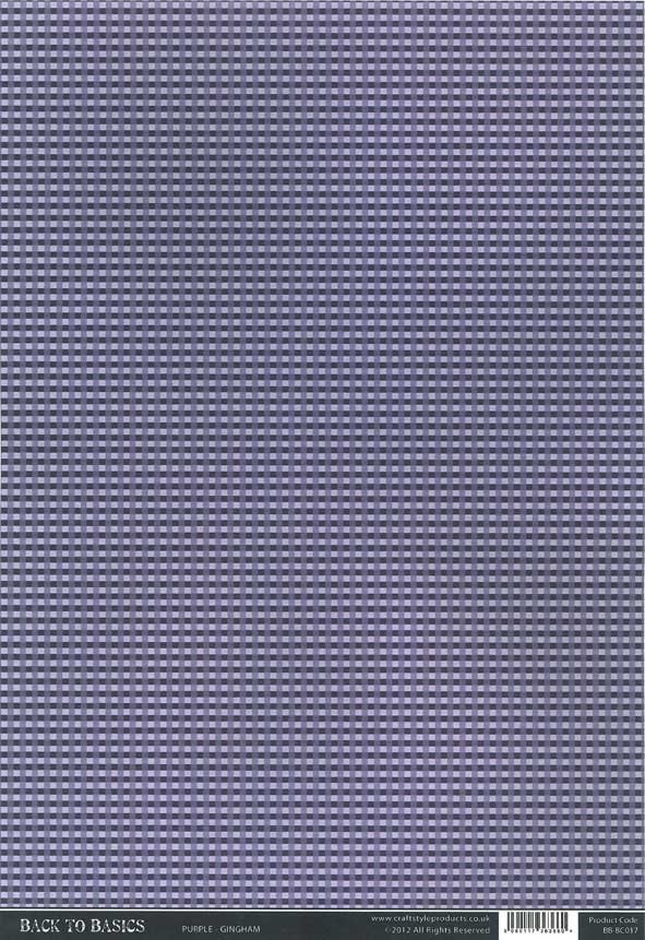 Printed Card A4 - Purple Gingham